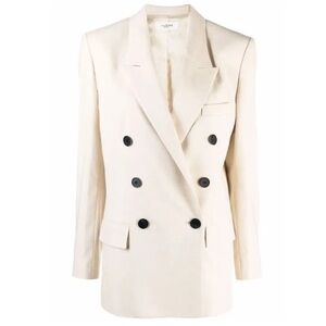 Isabel Marant Etoile Cream Double-Breasted Blazer